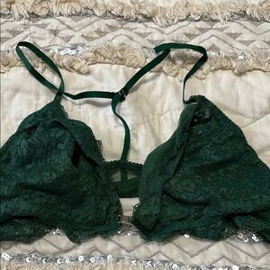 Gilligan & O'Malley Green Lace Bralette with Y-Back